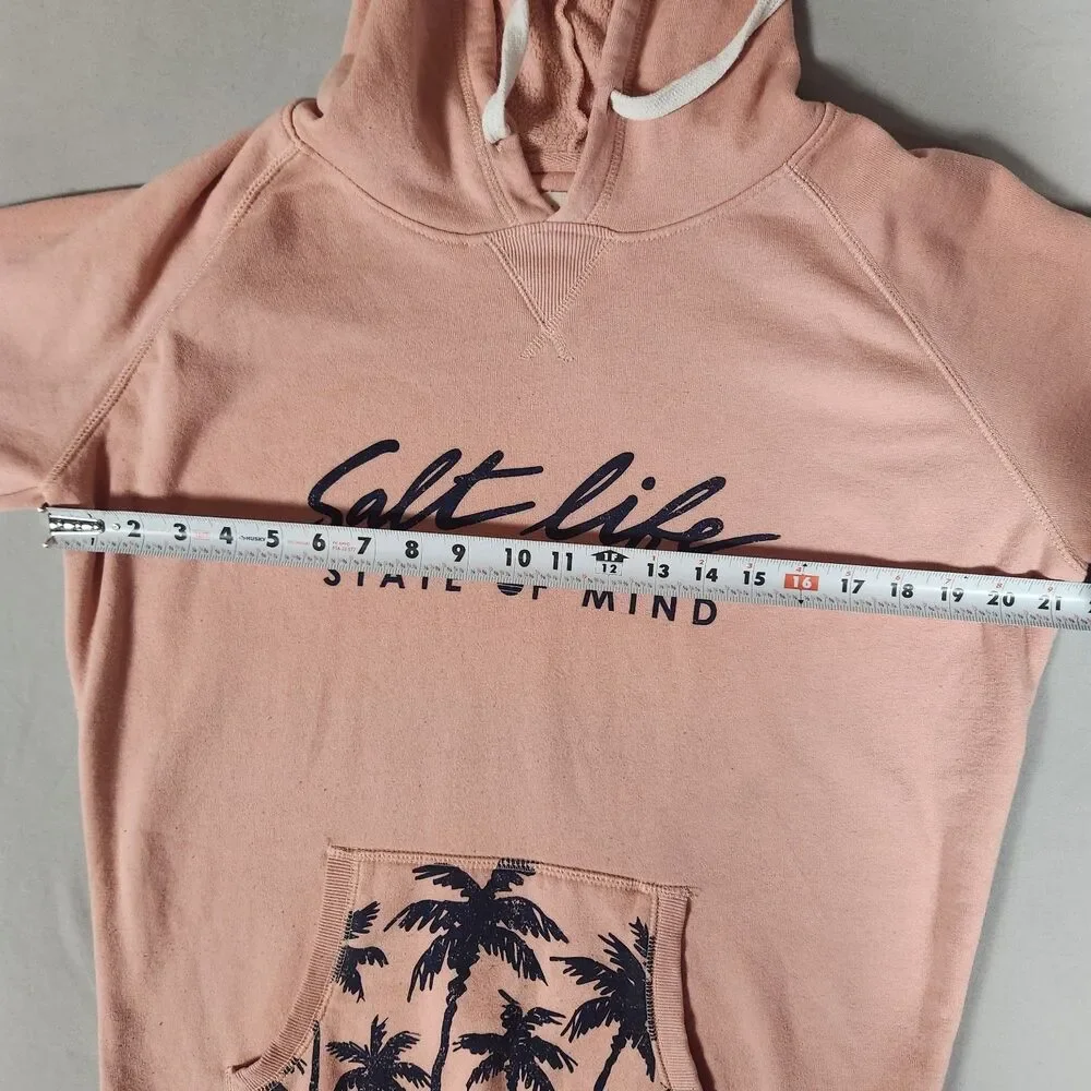 Salt Life Hoodie Adult Medium Peach State Of Mind Palm Tree Sweatshirt Unisex - Picture 5 of 7